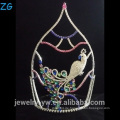 Schöne Pfau Krone Farbige Strass Festzug Tiara